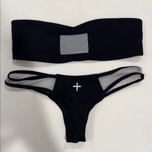 Rare Coulbourne Black Strapless Bikini Set
